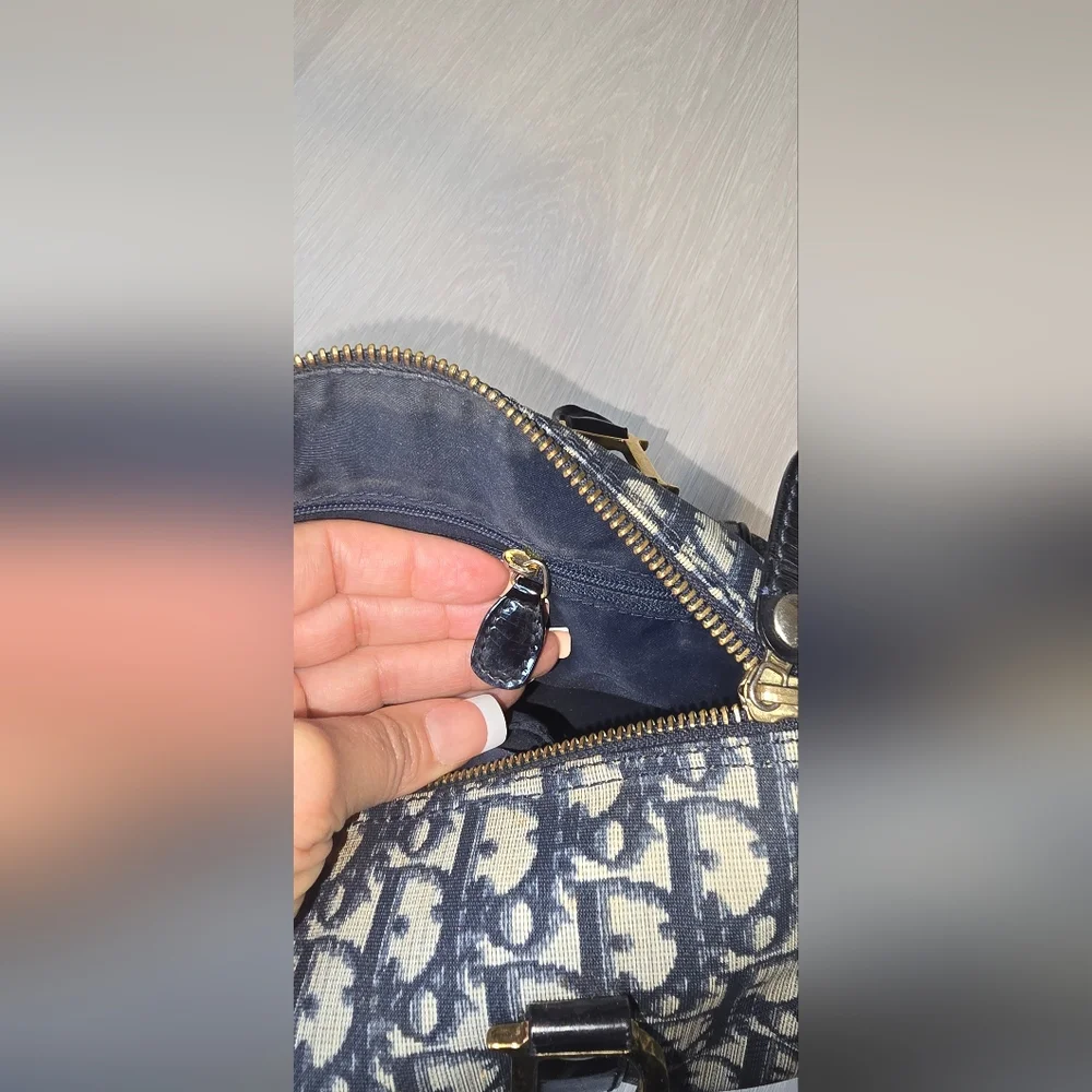 Dior Blue and White Satchel with Monogram Print - Picture 14 of 16